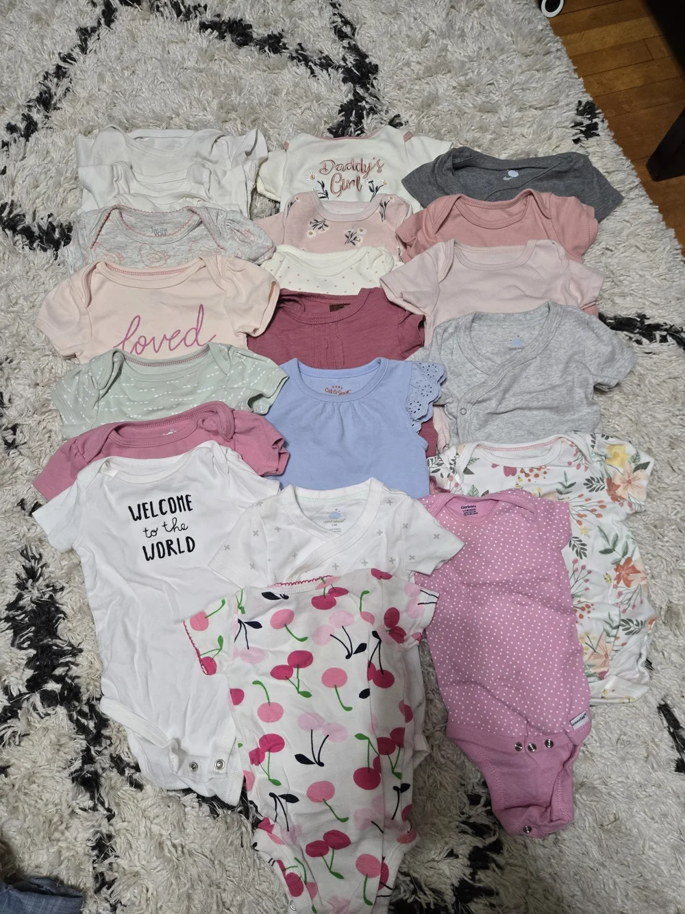 20 3-6m Like New Baby Girl Onsie Bundle